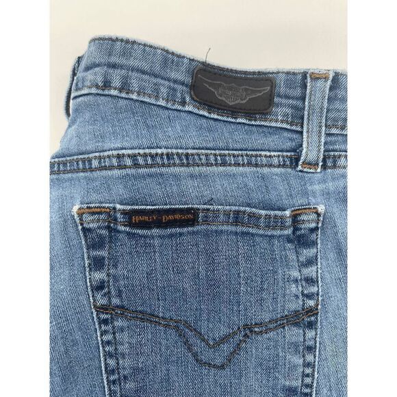 Harley Davidson Jeans For Women Sz 12 Petite Straight Leg Sup & Pockets Medium W - Picture 8 of 9